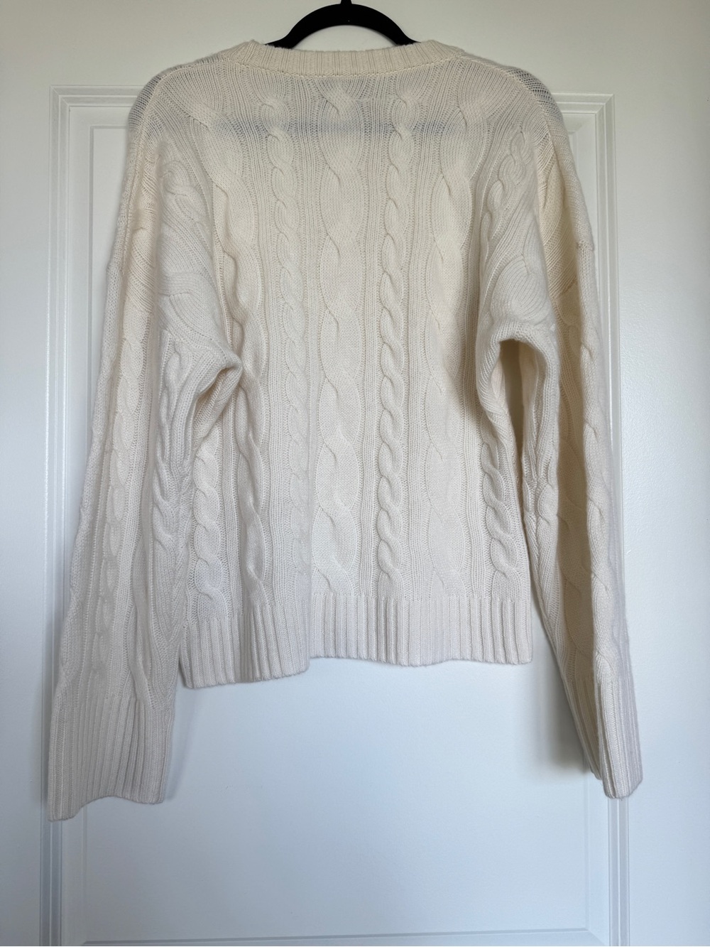 NWT J. CREW Spring Street Cashmere Twisted Cable-knit Sweater Ivory Medium CO589 - Picture 8 of 15